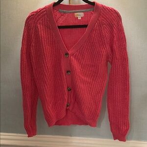 Boden Pink Cardigan Sweater V-Neck Ribbed